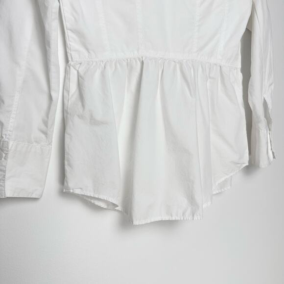 Anthropologie Maeve Corset Seamed Button Down | White | SZ XSP - Picture 10 of 14